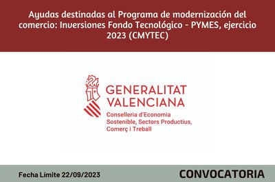 Ayudas destinadas al Programa de modernización del comercio: Inversiones Fondo Tecnológico - PYMES, ejercicio 2023 (CMYTEC)