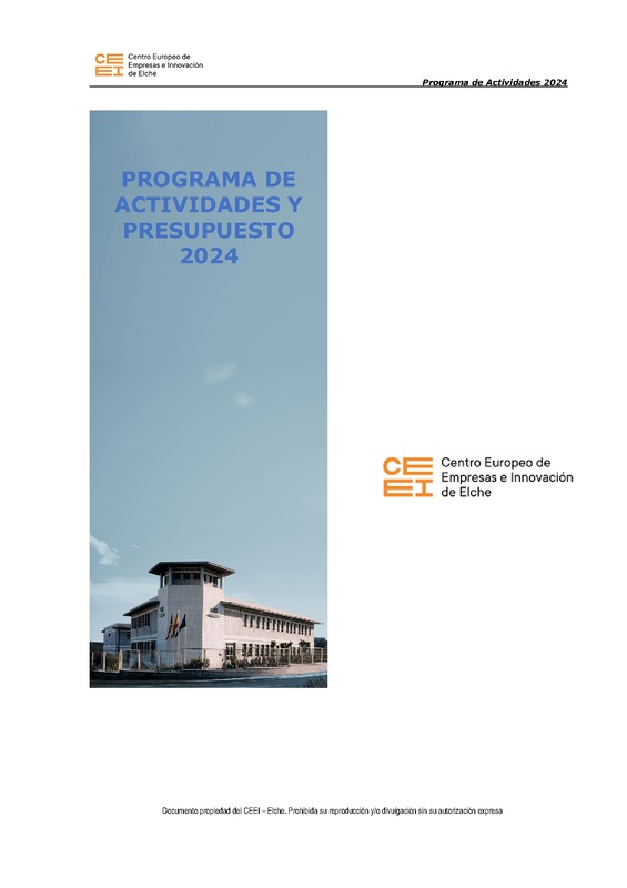 Programa Anual de Actividades y presupuesto 2024