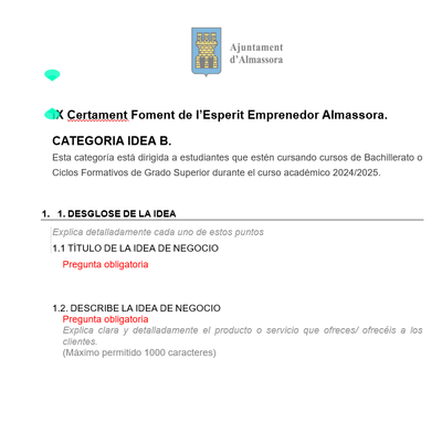 ANEXO 3: EX-169-C A1 Formulario participacin Categora IDEA B