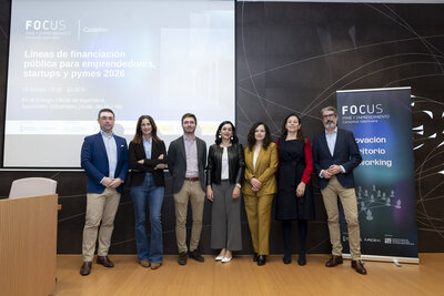 Ponentes del Focus Pyme junto al director y a la subdirectora de CEEI Castellón