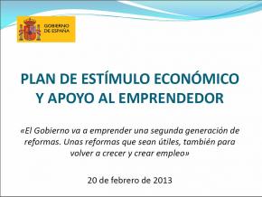 Plan Estímulo Apoyo Emprendedor Gobierno de España