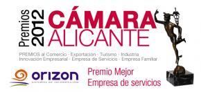 Orizon mejor empresa de servicio 2012 por la C�mara Oficial de Comercio de Alicante