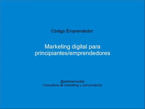 portada ponencia marketing digital para principiantes